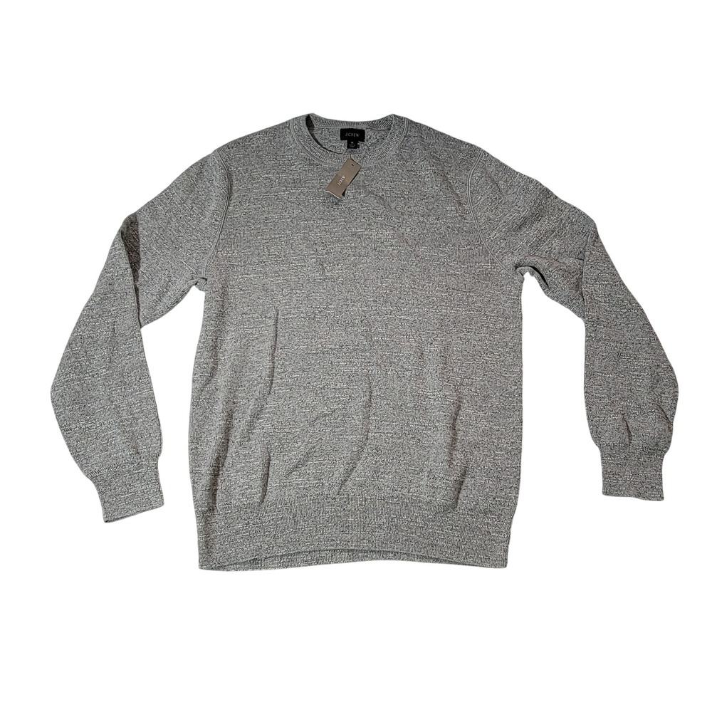 J. Crew Mens Grey Marl Knit Crewneck Sweater Size M New With Tags